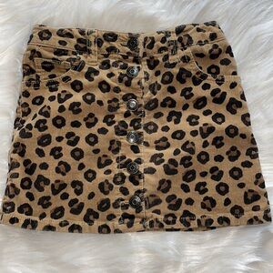 CAT & JACK Leopard Print Corduroy Skirt Sz XS/4-5